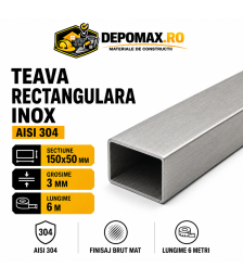 Teava rectangulara inox AISI 304, 150 x 50 x 3 mm, 6 metri